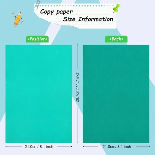 Vista 2 de 105 piezas de papel de transferencia de carbono de 11.7 x 8.3 pulgadas, papel de copia de grafito de carbono con lápiz capacitivo en relieve, lápiz