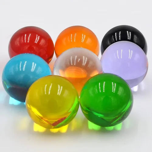 Vista 4 de Feng Shui - Bola de cristal multicolor de 1.575 in, cuentas mágicas naturales raras asiáticas, esfera curativa, globo de cuarzo, bolas de fotografía
