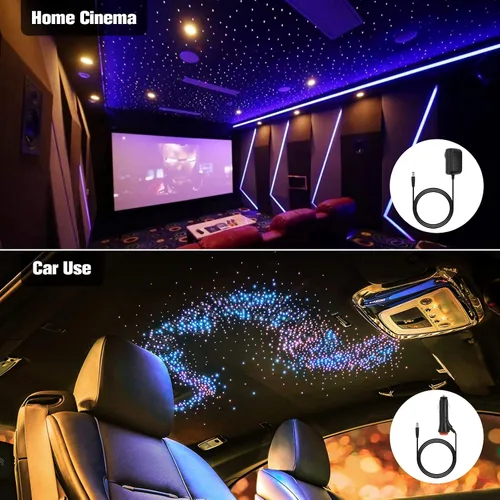 Vista 3 de CHINLY Starlight - Kit de luces de fibra óptica, 550 unidades, 13.1 pies, 0.02 pulgadas, 16 W, modo de música, Bluetooth, control remoto, control