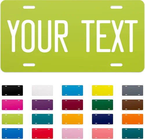 Vista 15 de Excelmark Vanity - Placa de matrícula personalizada para exhibiciones de automóviles, placa de aluminio personalizada (negro)