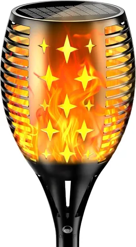 YoungPower - Antorcha solar mejorada, impermeable, llamas parpadeantes, luces solares para decoración de paisaje al aire libre, iluminación de