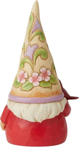 Vista 3 de Enesco Jim Shore Heartwood Creek Gnome Holding a Cardinal Figurine, 4.72 Inch, Multicolor