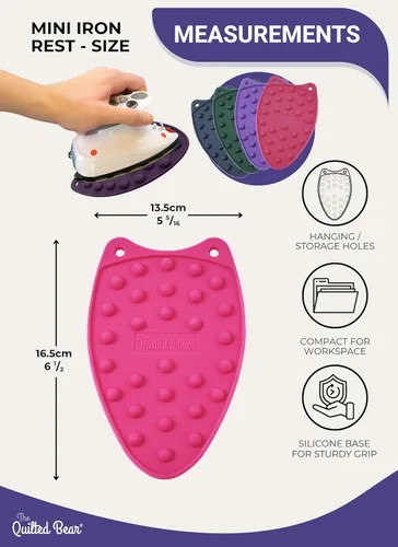 Vista 2 de The Quilted Bear - Reposaplancha Mini de Silicona Resistente al Calor para Manualidades, Costura y Acolchado Sin Estrés - Superficie Duradera y Verde