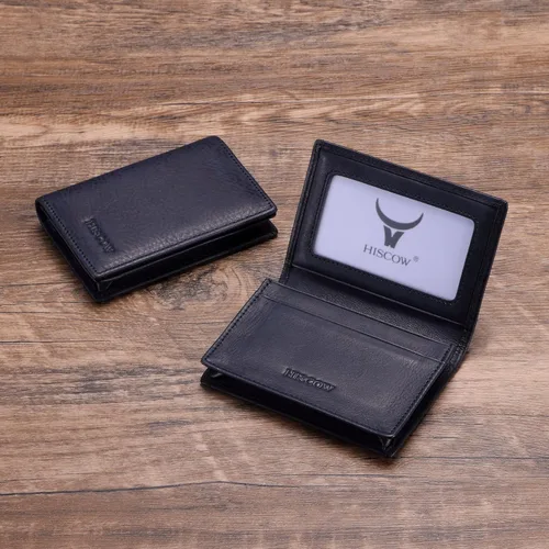 Vista 8 de Funda de piel para tarjetas de visita para hombres y mujeres, piel de becerro italiana