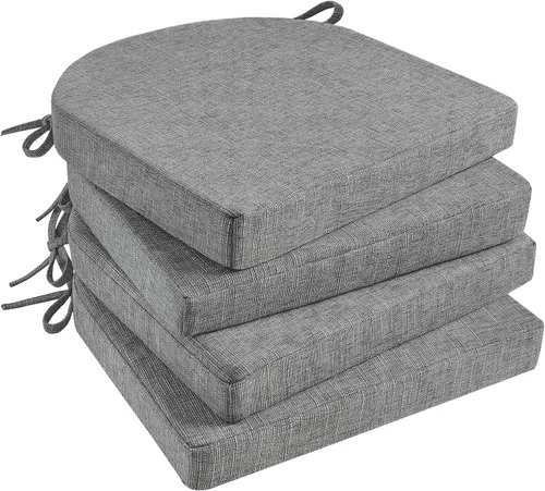 Vista 23 de Basic Beyond Cojines para sillas de comedor, paquete de 6, cojines para sillas de cocina con lazos y respaldo antideslizante, 16 x 16 pulgadas, Rojo