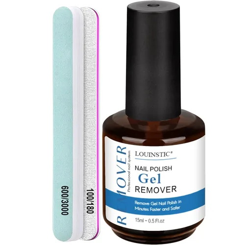 Vista 9 de LOUINSTIC Kit de removedor de uñas de gel y aceite para cutículas, removedor de 1.0 fl oz y aceite nutritivo, elimina suavemente el esmalte de gel