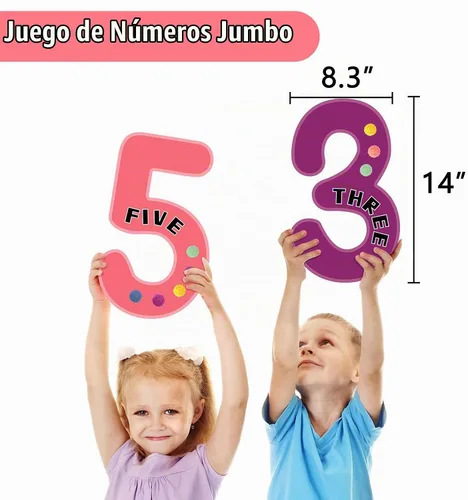 Vista 3 de Qyeahkj Tablón de anuncios de números gigantes, pósteres educativos de matemáticas para niños pequeños, maestros imprescindibles para el aula Negro