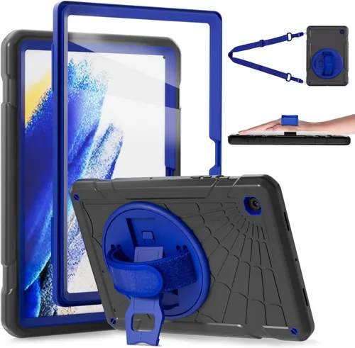 Funda para Samsung Galaxy Tab A8 de 10.5 pulgadas 2022 con protector de pantalla giratorio 360º correa de mano y soporte, a prueba de caídas para