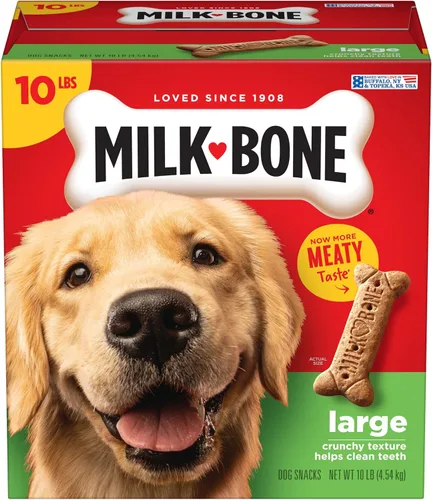 Vista 2 de Milk-Bone Paquete de golosinas para perros: galletas originales para perros grandes de 10 libras + carne de res suave y masticable y filete mignon
