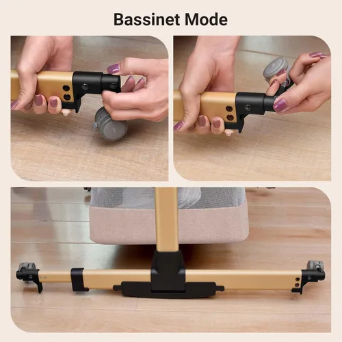 Vista 6 de Soobaby, cuna de bebé, cuna de viaje, cuna junto a la cama, cuna portátil ajustable para bebé, cuna para dormir con el bebé, cuna esencial