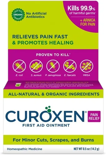 CUROXEN Ungüento de primeros auxilios: ungüento para aliviar el dolor con árnica, ungüento tópico para cortes, rasguños y quemaduras, ingredientes