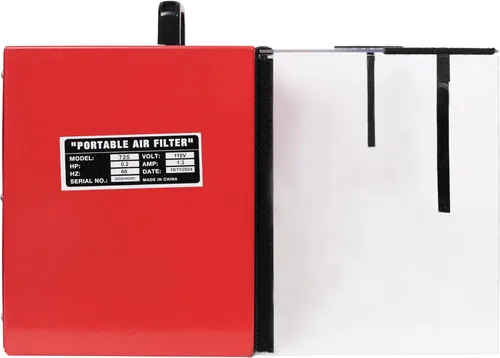 Vista 5 de LuckyNote Colector de polvo portátil de mesa, flujo de aire máximo de 725 CFM; cada ventilador funciona con un motor de velocidad variable de 110 V