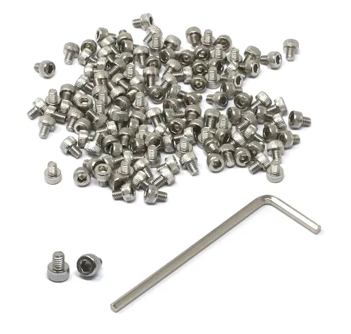 Vista 66 de iexcell Kit de tornillos de cabeza hexagonal de acero inoxidable 304, 100 unidades M2 x 0.157 in, paso de rosca de 0.016 in