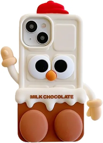 Vista 9 de Funda 3D con diseño de oso lindo para iPhone 15 Pro Max, funda de silicona suave de personaje de dibujos animados Kawaii Bubble Boba Milk Tea Bear
