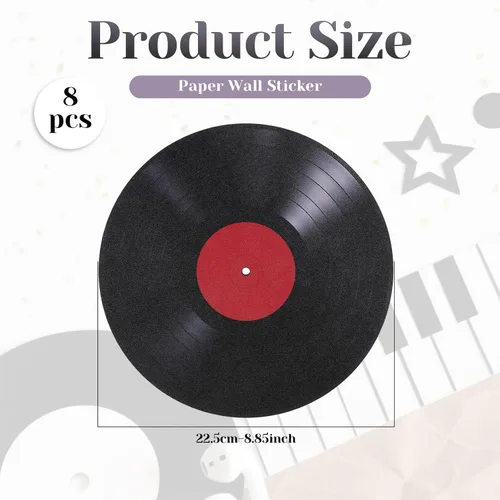 Vista 2 de 8 discos falsos para decoración de pared, decoración temática de discos de 9 pulgadas para paredes estéticas para decoración de pared del hogar