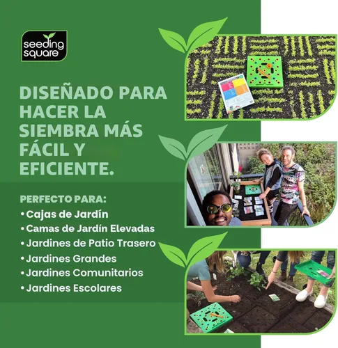 Vista 6 de Seeding Square - Herramienta patentada de espaciado de semillas y plántulas para cosechas más grandes, plantas organizadas y menos malas hierbas