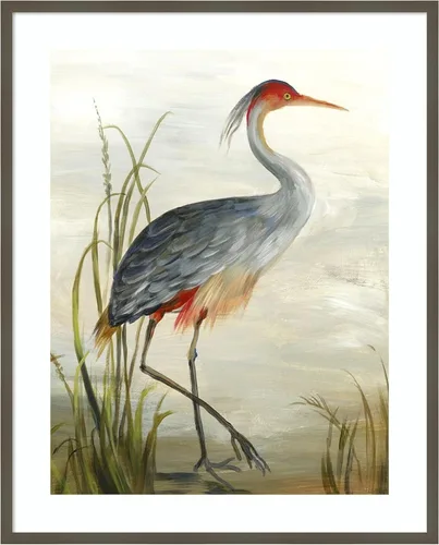 Vista 10 de Amanti Art Framed Wall Art Print 24x20 Grey Heron by Aimee Wilson, Animals Wall Art, Rustic Farmhouse Decor, Small Poster Painting Artwork for