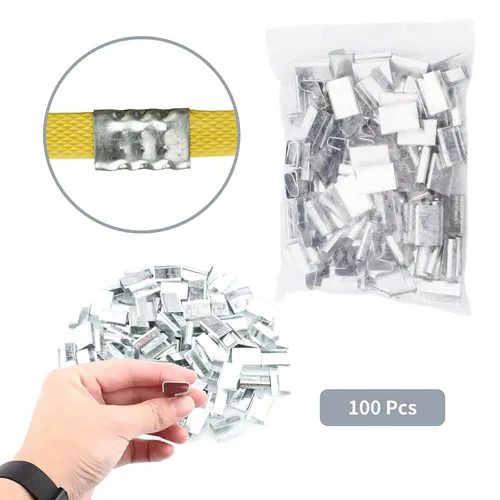 Vista 9 de Kit de flejado de embalaje de paletas, sellador de herramientas de bandas de alta resistencia 4 en 1, carrete de bobina de 660 pies de largo x 1/2