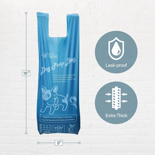 Vista 4 de Home Bolsas compostables para excrementos de perro con asas, bolsas extragruesas a prueba de fugas, sin perfume y ecológicas, 9 x 13 pulgadas