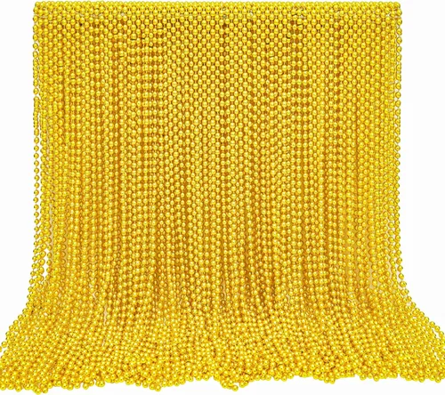 Garma 144 Pcs Beads Necklace Bulk, 33 Inch 7mm Mardi Gras Beaded Necklaces Throws for Woman man Festivals Decorations, Mardi Gras Parades, Night