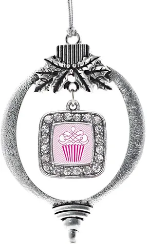 Vista 96 de Inspired Silver - Adorno de flor de iris - Adornos navideños con dije cuadrado de plata con joyas de circonita cúbica