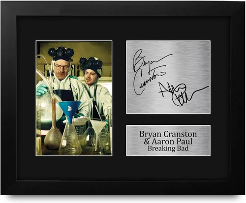 Vista 15 de HWC Trading Bryan Cranston & Aaron Paul Breaking Bad Walter White & Jesse Pinkman 16 x 12 pulgadas (A3) - Regalos impresos con autógrafo