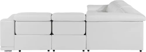 Vista 589 de BlackJack Furniture Venice - Sofá modular de cuero italiano de grano superior de 5 piezas con 3 reclinables eléctricos, reposacabezas ajustable