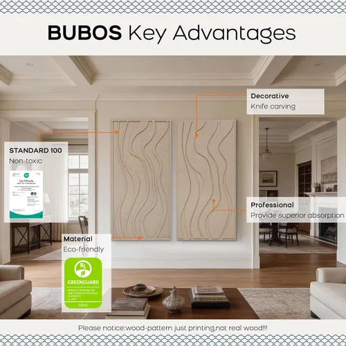 Vista 3 de BUBOS Paquete de 4 Paneles Acústicos Grandes, Tamaño Total 47.2 x 23.6 Pulgadas Paneles de Pared Insonorizados, Paneles de Sonido Decorativos