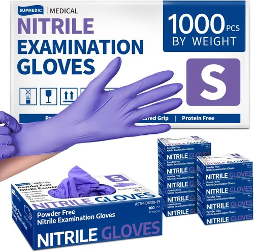 Vista 9 de Supmedic Medical Soft Max - Guantes desechables de nitrilo lila, 1000 unidades, sin látex, sin polvo, no estériles, seguros para alimentos, examen