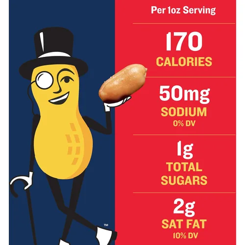 Vista 8 de PLANTERS Cacahuetes tostados secos, proteína a base de plantas, ligeramente salado, aperitivo de maní, tarro de 16 onzas