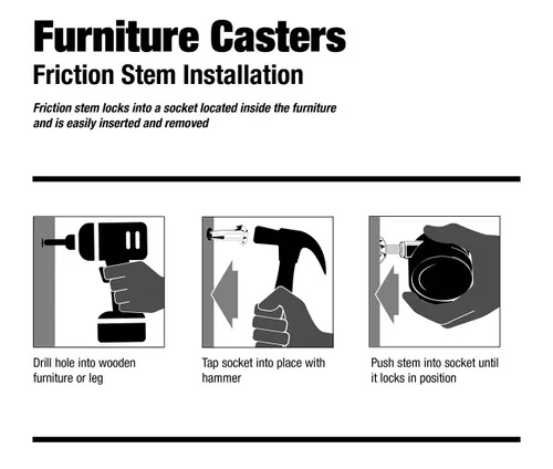 Vista 2 de Shepherd Hardware 93452-inch Medium Duty Stem Caster, 2-pack, negro, 9347