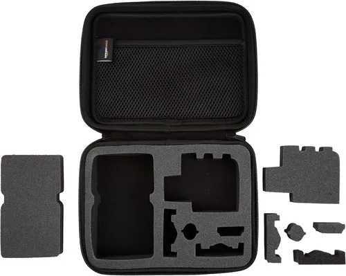 Vista 5 de Yaxa Basics Estuche de transporte pequeño para GoPro y accesorios, 9 x 7 x 2.5 pulgadas, sólido, negro