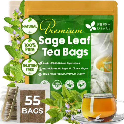 Vista 54 de FreshDrinkUS, 55 bolsas de té de raíz de astrágalo premium, 100% natural y puro de té de hierbas de raíz de astrágalo. Fabricado con bolsas de té