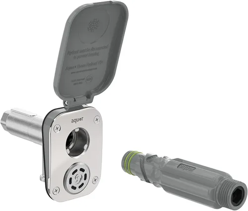 Aquor House Hydrant V2+ - Grifo para exteriores libre de heladas, válvula antisifón con conexión rápida, boquilla de manguera de pared a prueba de