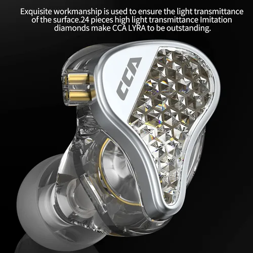 Vista 4 de CCA LYRA Extra Bass Dynamic Diver HiFi - Auriculares intrauditivos, auriculares inalámbricos desmontables con cable para música audifílica/juego Azul