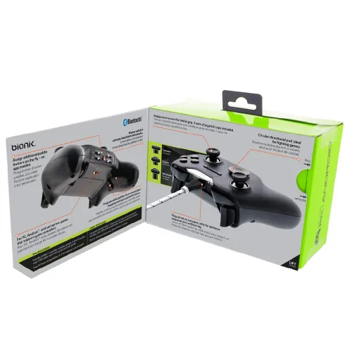 Vista 10 de Bionik VULKAN Advanced Wireless Gaming Controller- For Windows PC, Android, Steam and VR Devices with Programmable Paddle Buttons- Dual Connectivity