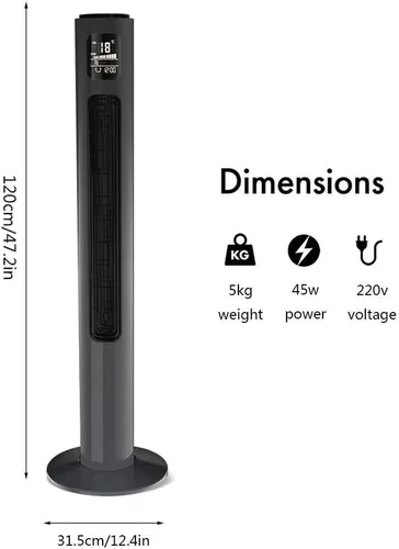 Vista 2 de Air Cooler for Home Office Evaporative Coolers Quiet Cooling Tower Fan with Remote Control Ioniser 15 Timer and 3 Speed Settings Oscillating