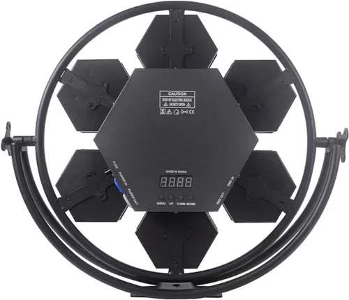 Vista 2 de JUNMAN Juego de luces LED de 7 cabezas con efecto de fondo retro para DJ, discoteca, iluminación de escenario 1 pieza