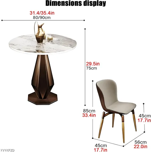 Vista 2 de YVYKFZD Round Kitchen Dining Table Set, Small Office Reception Room Club Table and Chairs, Simple Conference Table, Business Coffee Table Conference