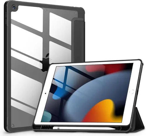 Vista 23 de VIKESI Funda para iPad de 9ª / 8ª / 7ª generación de 10.2 pulgadas (lanzado en 2021/2020/2019), parte trasera transparente, cubierta de marco de TPU