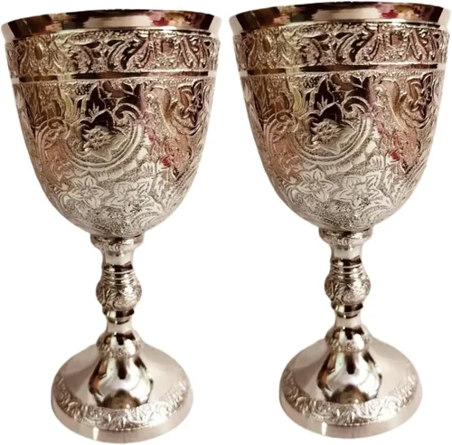 Vista 5 de Copa de latón de buena fe diseño en relieve, copas de champán de copa de alta calidad, copas para beber vino, vasos para jugo de agua, leche