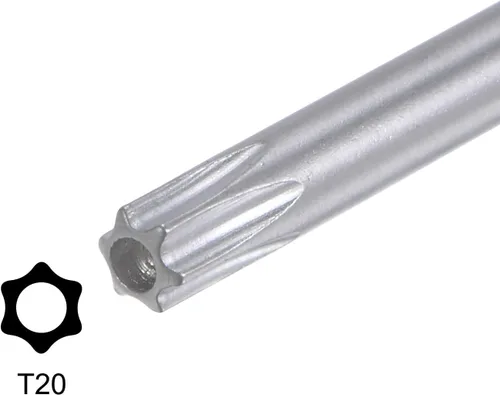 Vista 4 de HARFINGTON T20 a prueba de manipulaciones Torx Star Key Bit Llave en forma de L 3.98 "Brazo largo Herramienta de mano de acero de alto carbono