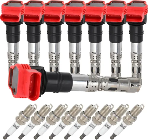 Vista 9 de ECCPP UF418 8 bobinas de encendido con 8 bujías de iridio A8 Allroad S4 4.2L V8 UF483 UF521 UF542