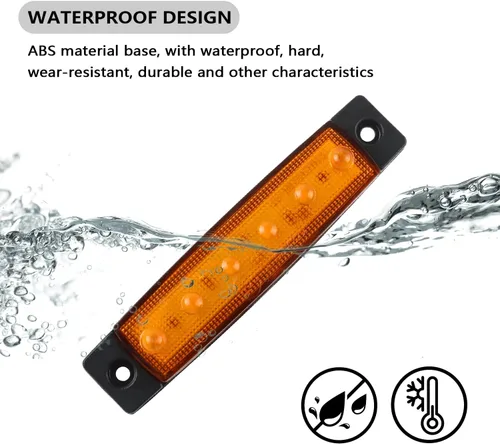 Vista 6 de 10 luces LED de marcador de remolque de 6 LED, 12-24 V, luces laterales de remolque para camiones, camionetas, luces de remolque resistentes al agua