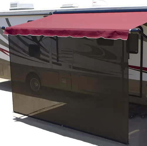 Pantalla Vista sin cremallera negra de 10 x 7 pies - El protector solar de malla solar se fija a tu toldo de caravana - La sombra bloquea el 85% de