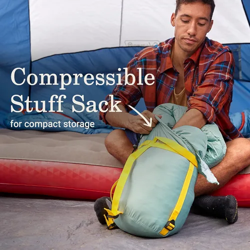 Vista 4 de Coleman Big Bay 0/20/40°F Cold-Weather Sleeping Bag, Adult Mummy Sleeping Bag with Headrest, Foot Ventilation, & Storage Sack, Big & Tall Options