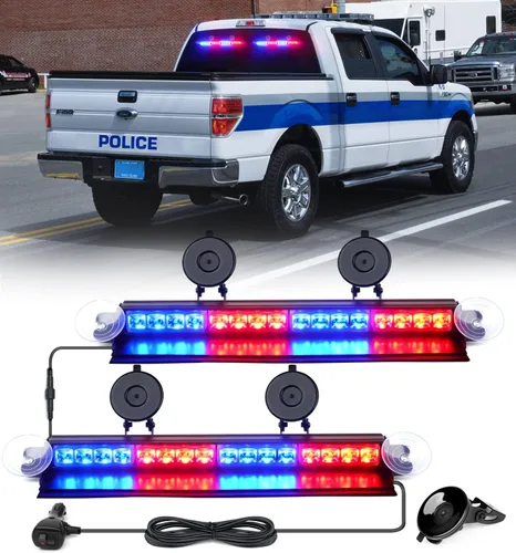Vista 8 de Xprite Luces Estroboscópicas de Emergencia Ámbar para Tablero, Luz Intermitente Interior del Parabrisas con Ventosas para Camiones de Construcción