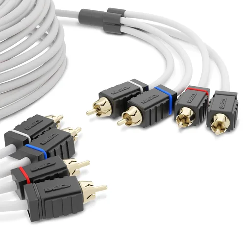 Vista 4 de DS18 MOFCR-1F2M 1 Hembra 2 Macho Altavoz de Audio para Coche Marino Estaño OFC RCA Y Splitter Adaptador Cable Conector