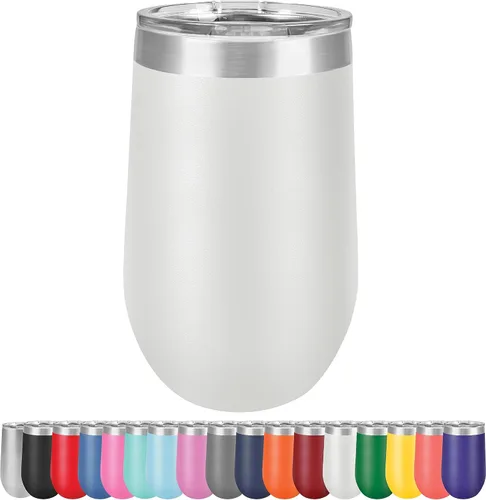 Vista 20 de Vaso de vino grande de 16 onzas, aislado al vacío, acero inoxidable con tapa, vasos de vino aislados con tapas, copas de vino sin tallo (negro)