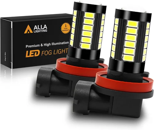 Vista 8 de Alla Lighting Super Bright HB4 9006 Bombillas LED para luces antiniebla, xenón blanco de 6000 K, 2800 lm, lámparas antiniebla auto de 12 V
